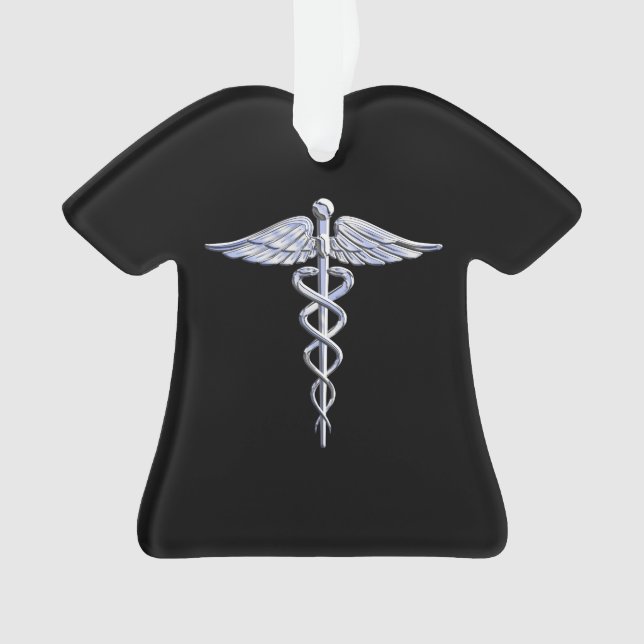 Chrome wie Caduceus Medical Symbol Ornament (Vorderseite)