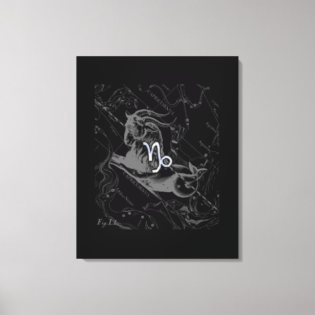 Chrome wie Capricorn Zodiac Sign auf Hevelius Leinwanddruck (Vorderseite)