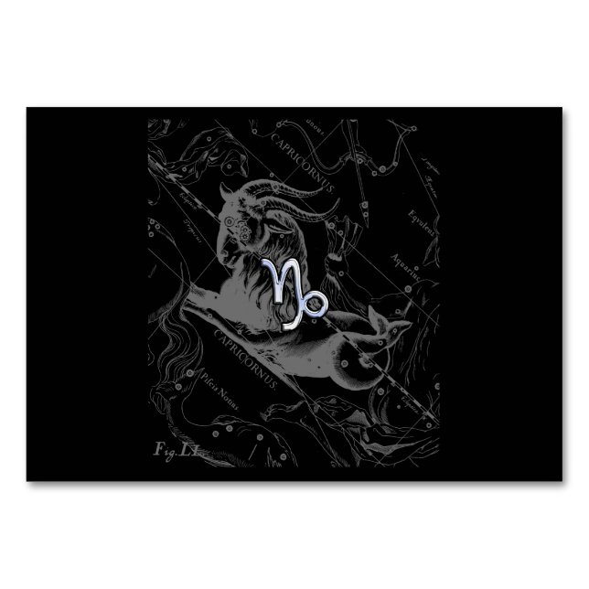 Chrome wie Capricorn Zodiac Sign auf Hevelius Tischnummer (Vorderseite)