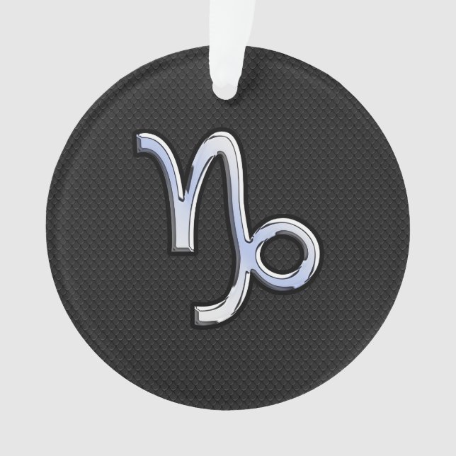 Chrome wie Capricorn Zodiac Symbol auf Schlangenha Ornament (Vorderseite)