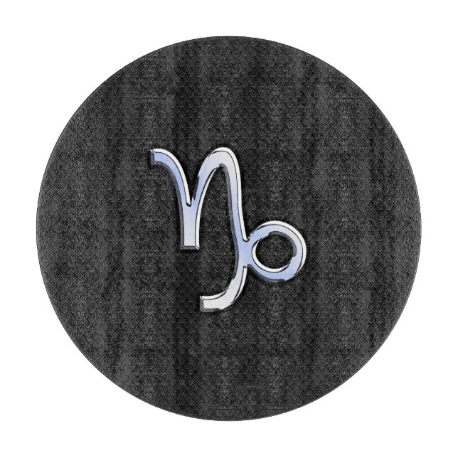 Chrome wie Capricorn Zodiac Symbol auf Schlangenha Schneidebrett (Vorderseite)