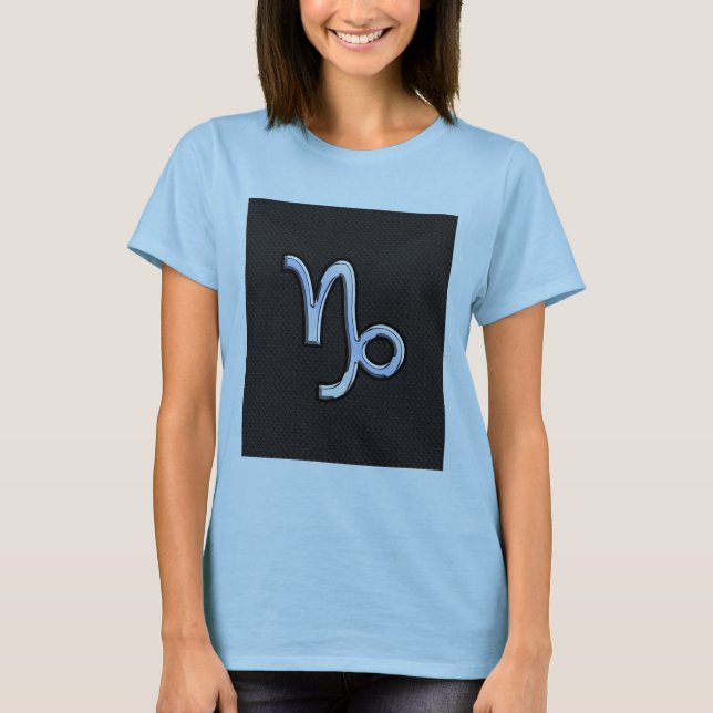 Chrome wie Capricorn Zodiac Symbol auf Schlangenha T-Shirt (Vorderseite)