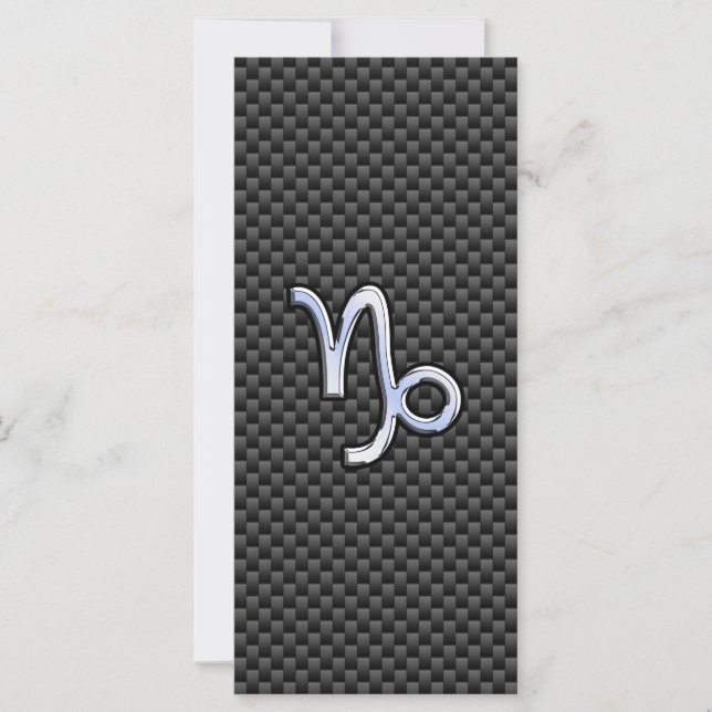 Chrome wie Capricorn Zodiac-Zeichen auf Kohlenstof (Vorderseite)