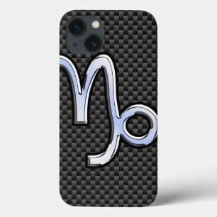 Chrome wie Capricorn Zodiac-Zeichen auf Kohlenstof Case-Mate iPhone Hülle