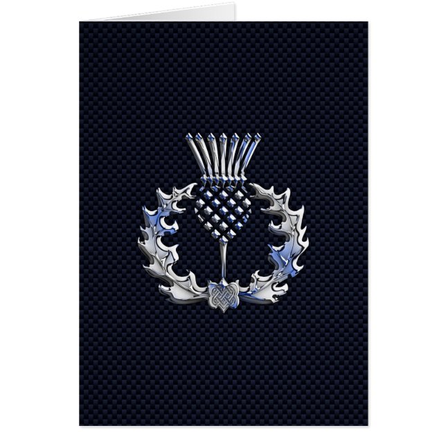 Chrome wie Carbon Fibre Print Scottish Thistle (Vorne)