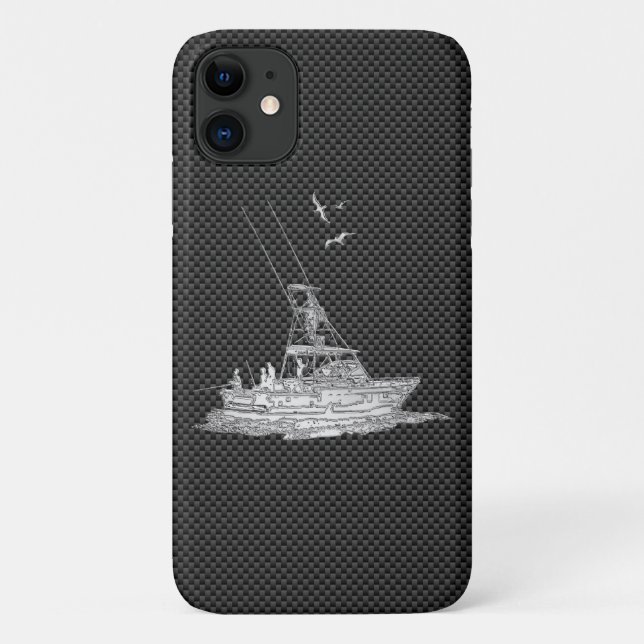 Chrome wie Fischerboot auf Carbon Fibre Decor Case-Mate iPhone Hülle (Rückseite)