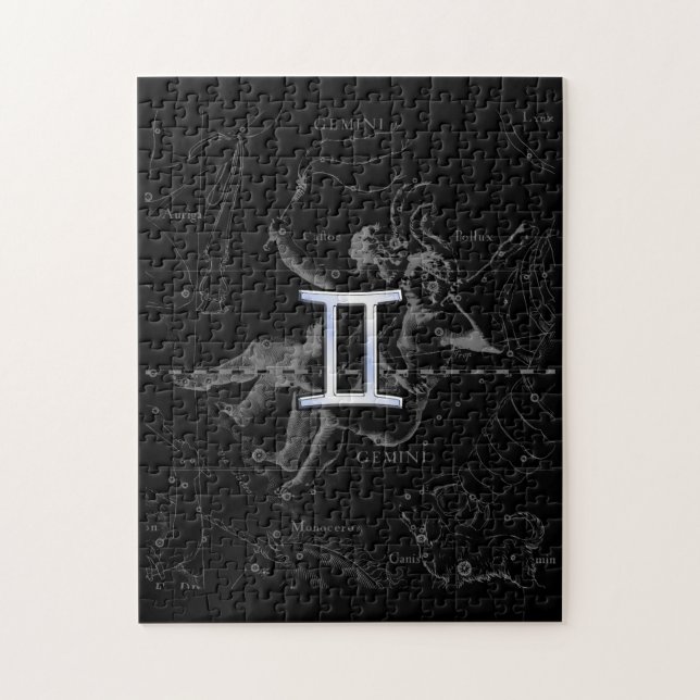 Chrome wie Gemini Zodiac Sign auf Hevelius 1690 Puzzle (Vertikal)