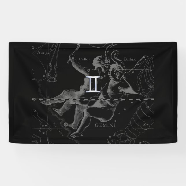 Chrome wie Gemini Zodiac Sign auf Hevelius Banner (Horizontal)