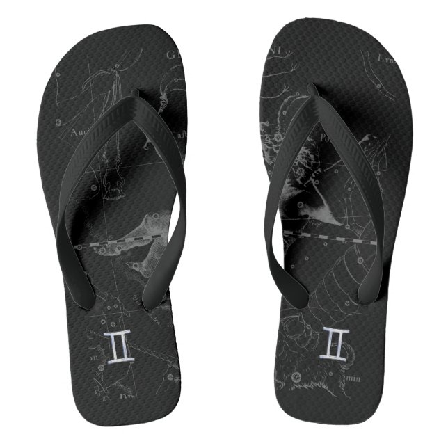 Chrome wie Gemini Zodiac Sign auf Hevelius Flip Flops (Fußbett)
