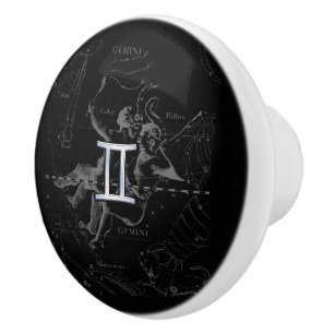 Chrome wie Gemini Zodiac Symbol auf Hevelius Keramikknauf