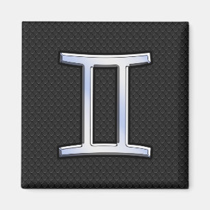 Chrome wie Gemini Zodiac Symbol Magnet