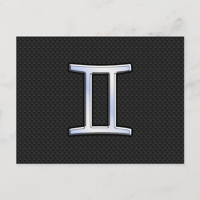Chrome wie Gemini Zodiac Symbol Postkarte (Vorderseite)