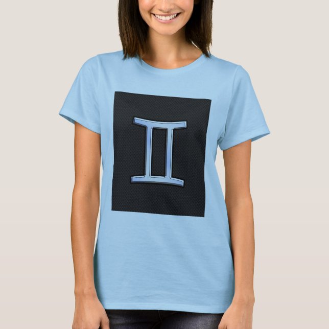 Chrome wie Gemini Zodiac Symbol T-Shirt (Vorderseite)