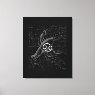 Chrome wie Krebs Zodiac-Zeichen auf Hevelius Leinwanddruck