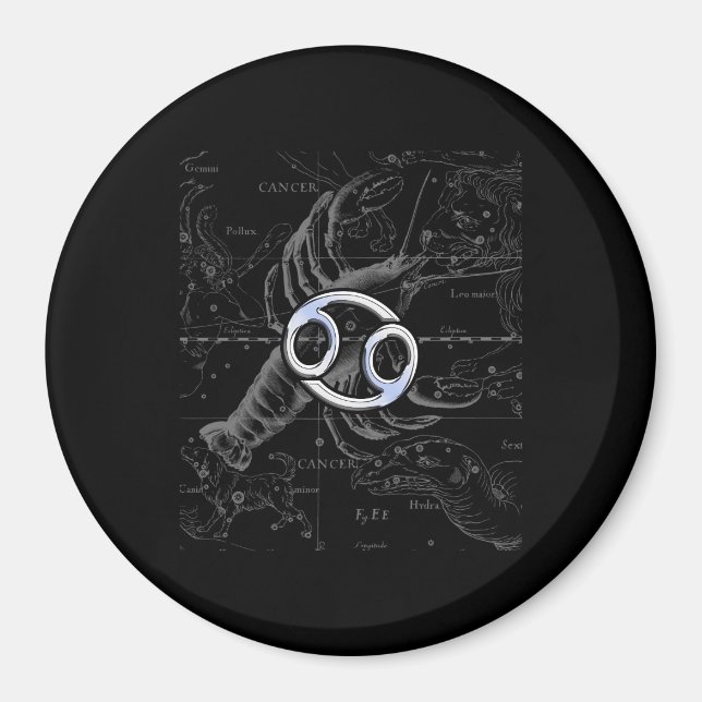 Chrome wie Krebs Zodiac-Zeichen auf Hevelius Magnet (Vorne)