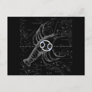 Chrome wie Krebszeichen auf der Gravur von Heveliu Postkarte