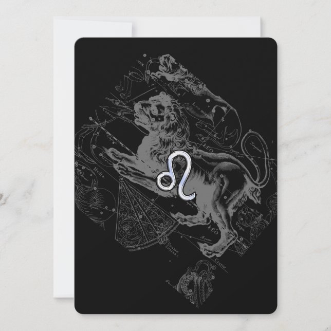 Chrome wie Leo Zodiac Constellation Map Hevelius (Vorderseite)