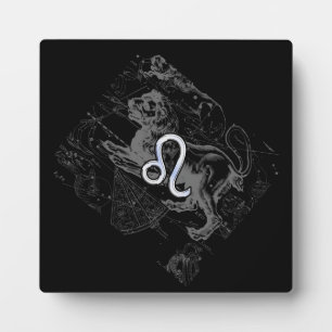 Chrome wie Leo Zodiac Constellation Map Hevelius Fotoplatte