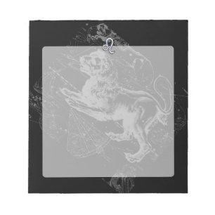 Chrome wie Leo Zodiac Constellation Map Hevelius Notizblock