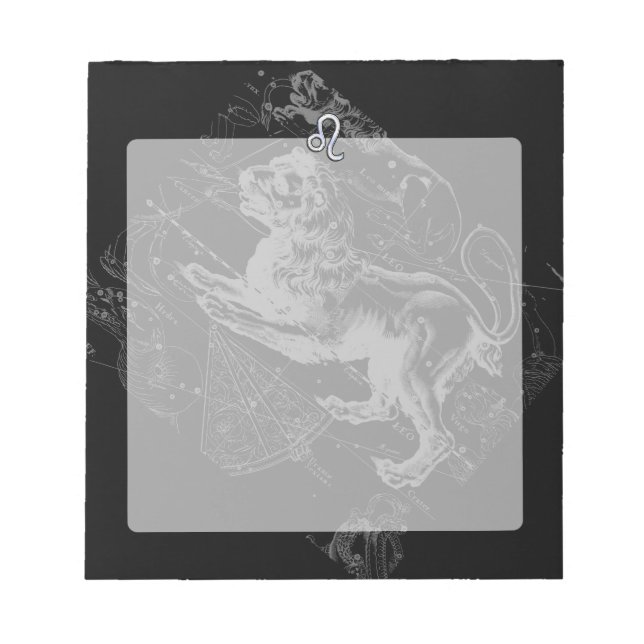 Chrome wie Leo Zodiac Constellation Map Hevelius Notizblock (Vorderseite)