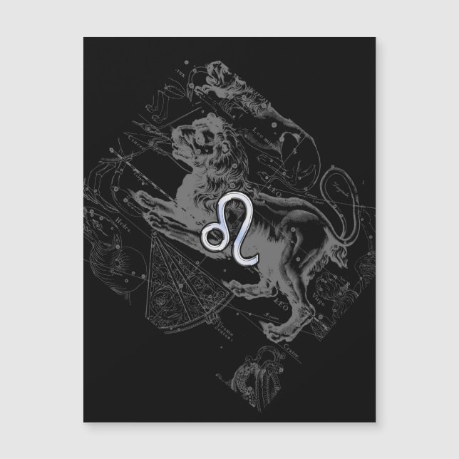 Chrome wie Leo Zodiac Sign auf Hevelius Magnetkarte (Vorderseite)