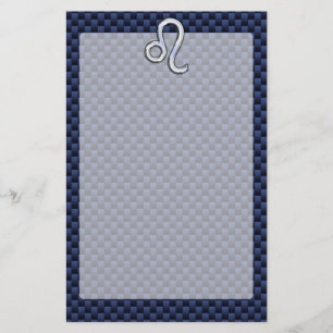 Chrome wie Leo Zodiac Sign Blue Carbon Fibre Briefpapier