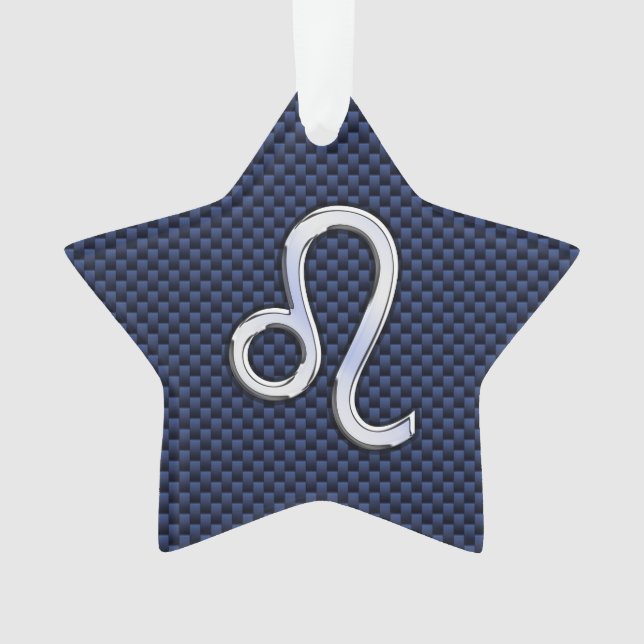 Chrome wie Leo Zodiac Sign Blue Carbon Fibre Ornament (Vorderseite)