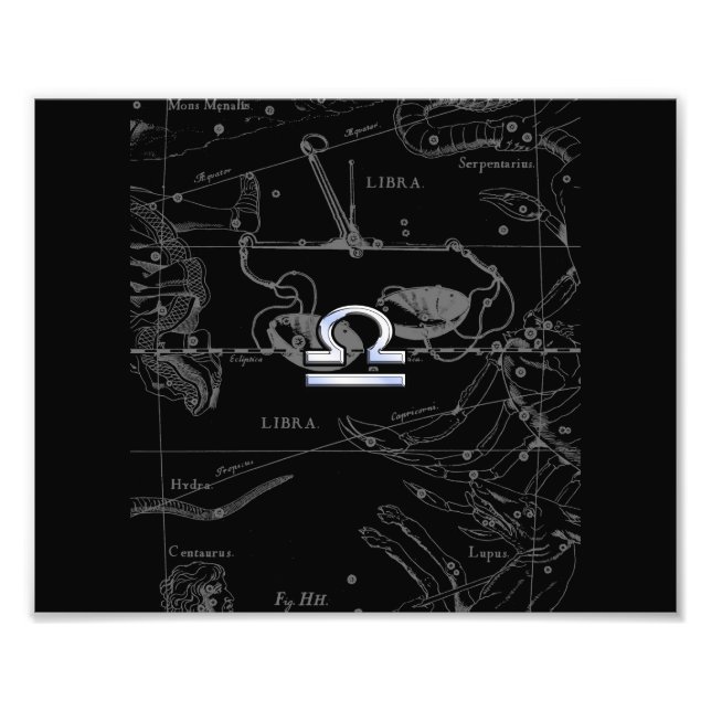 Chrome wie Libra Zodiac Sign auf Hevelius Fotodruck (Vorne)