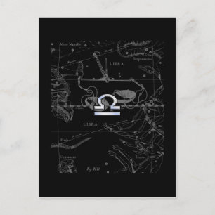 Chrome wie Libra Zodiac Sign auf Hevelius Postkarte