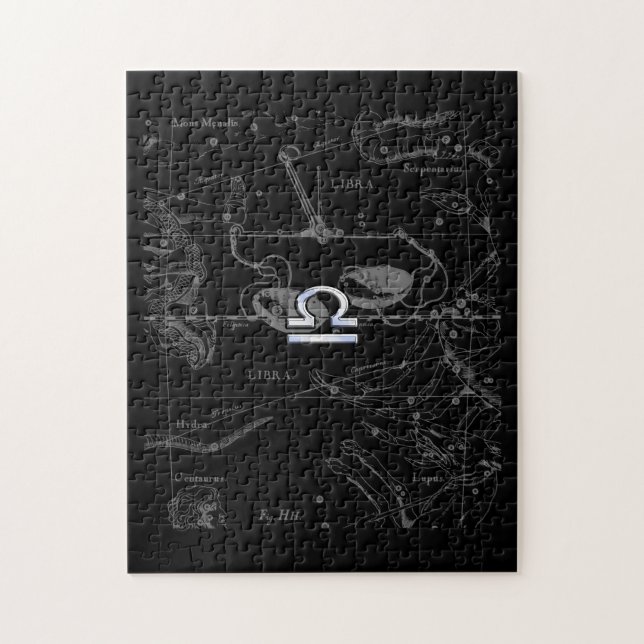 Chrome wie Libra Zodiac Sign auf Hevelius Puzzle (Vertikal)
