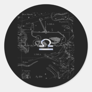 Chrome wie Libra Zodiac Sign auf Hevelius Runder Aufkleber