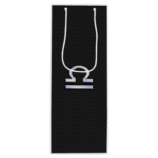 Chrome wie Libra Zodiac Symbol Schlange Hautdekor Geschenktüte Für Weinflaschen (Vorderseite)