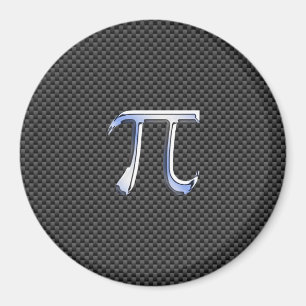 Chrome wie Pi-Symbol auf Carbon Fibre Print Magnet
