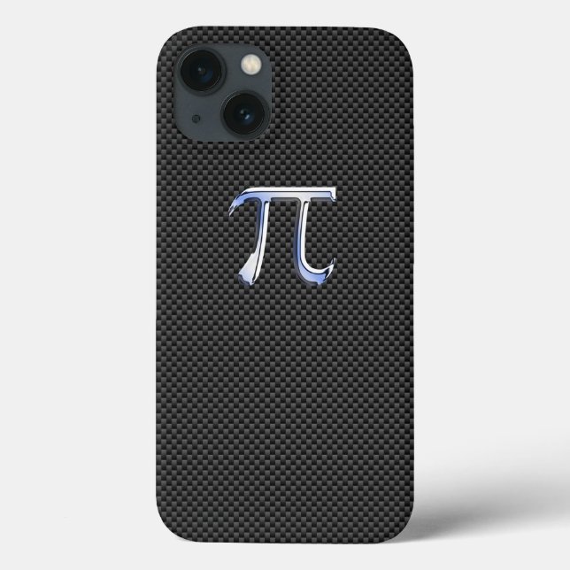 Chrome wie Pi-Symbol auf schwarzer Carbon-Faser-Pr Case-Mate iPhone Hülle (Rückseite)