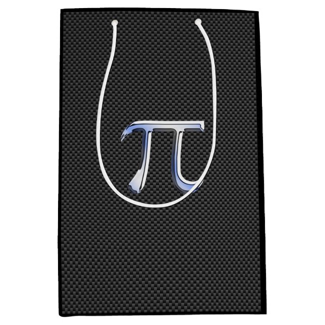 Chrome wie Pi Symbol Holzkohlefaser Print Mittlere Geschenktüte (Vorderseite)