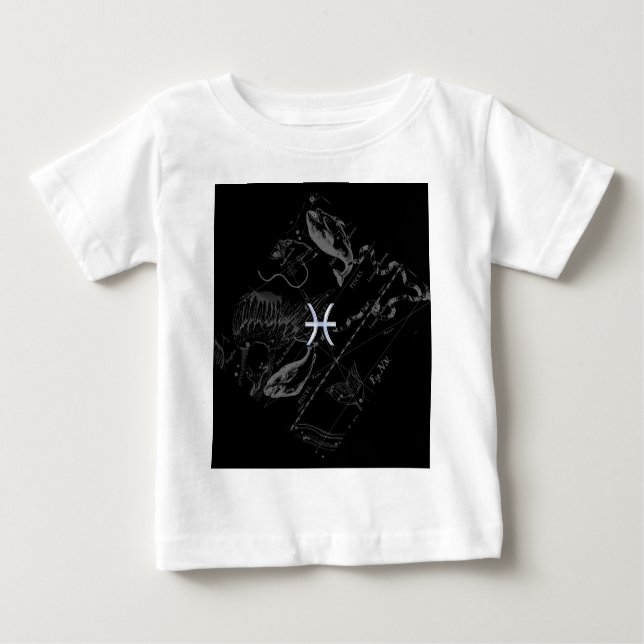 Chrome wie Pisces Zodiac Sign auf Black Hevelius Baby T-shirt (Vorderseite)