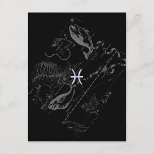Chrome wie Pisces Zodiac Sign auf Hevelius 1690 Postkarte