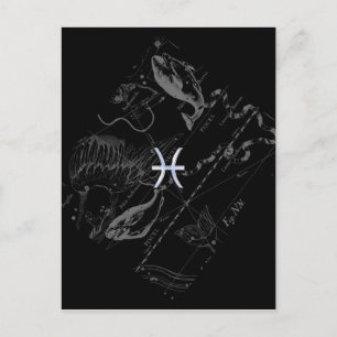 Chrome wie Pisces Zodiac Sign auf Hevelius 1690 Postkarte