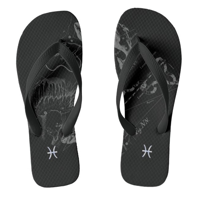 Chrome wie Pisces Zodiac Sign auf Hevelius Flip Flops (Fußbett)