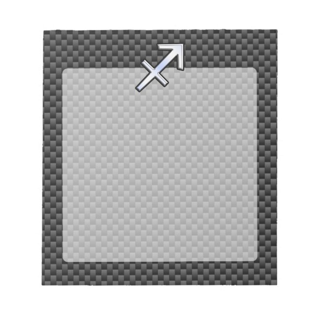 Chrome wie Sagittarius Sign Carbon Fibre Print Notizblock (Vorderseite)