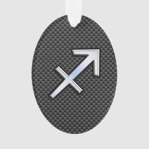 Chrome wie Sagittarius Sign Carbon Fibre Print Ornament