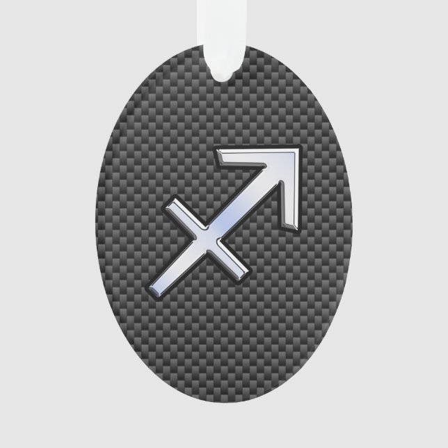 Chrome wie Sagittarius Sign Carbon Fibre Print Ornament (Vorderseite)