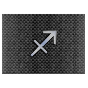 Chrome wie Sagittarius Sign Carbon Fibre Print Schneidebrett