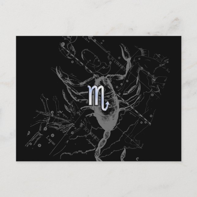 Chrome wie Scorpio Zodiac Sign auf Hevelius 1690 Postkarte (Vorderseite)