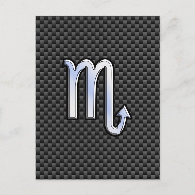 Chrome wie Scorpio Zodiac Sign Carbon Fibre Print Postkarte (Vorderseite)