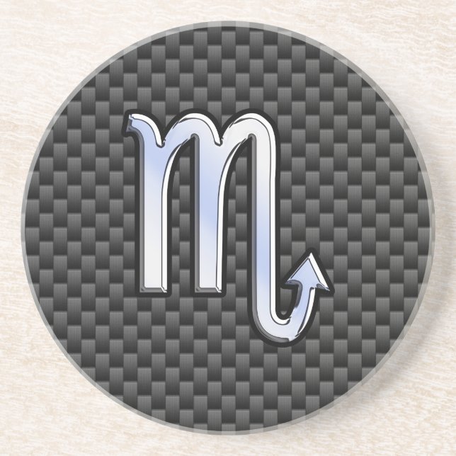 Chrome wie Scorpio Zodiac Sign Carbon Fibre Print Untersetzer (Vorne)