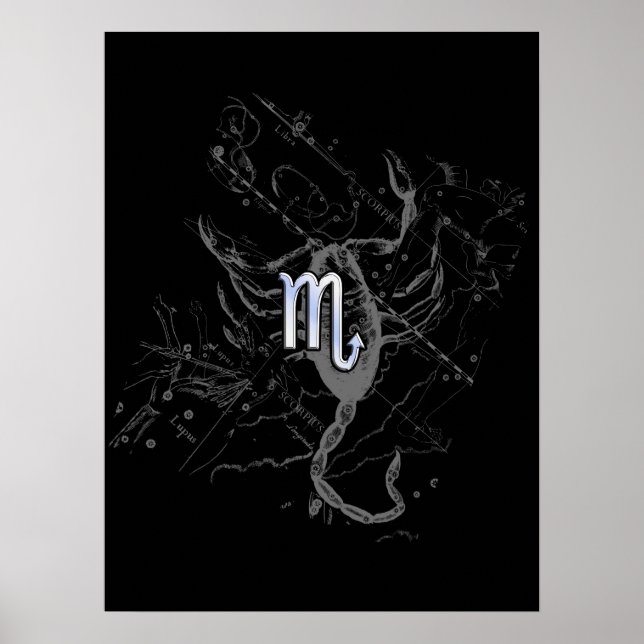 Chrome wie Scorpio Zodiac Symbol auf Hevelius Poster (Vorne)