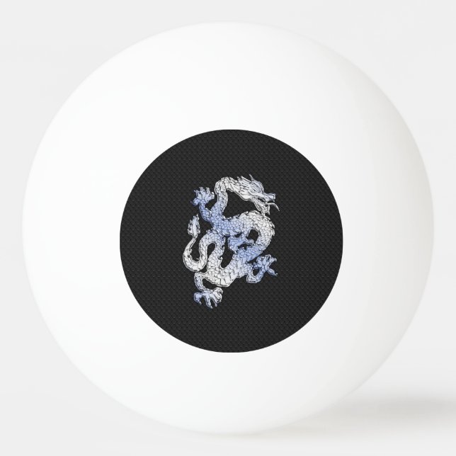 Chrome wie silber Dragon Black Snake Skin Stil Tischtennisball (Vorderseite)