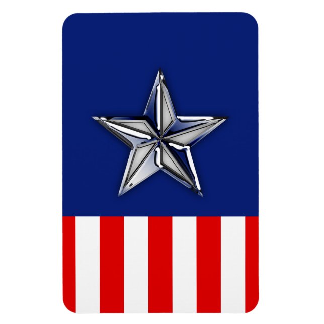 Chrome wie Silver Star Festive Patriotic Colors Magnet (Vertikal)