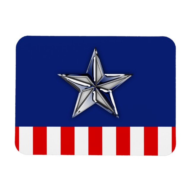 Chrome wie Silver Star Festive Patriotic Colors Magnet (Horizontal)